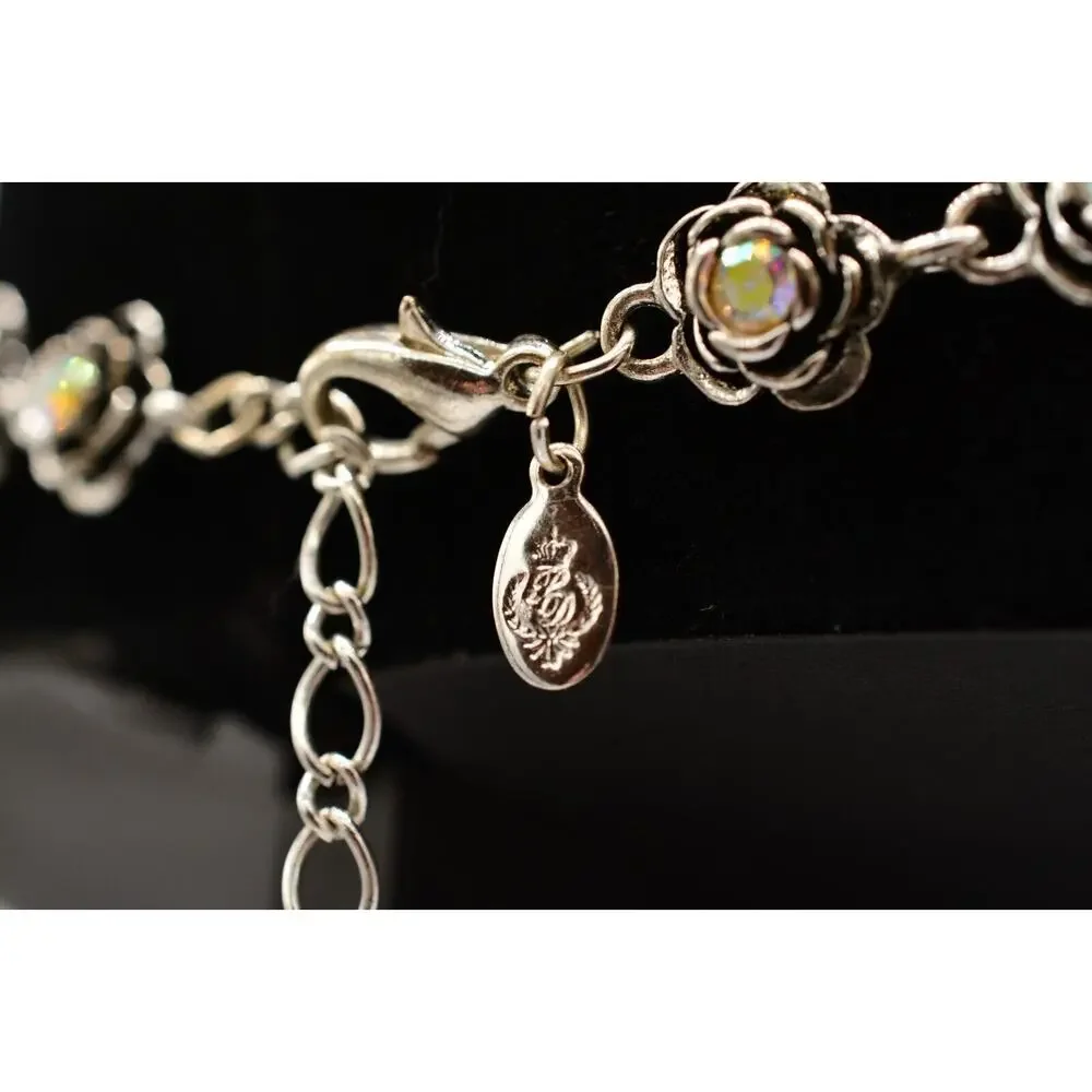 Premier Designs Vintage Choker Necklace Aurora Borealis Rhinestone Crystal 9J